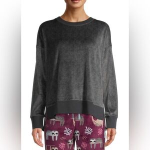 Secret Treasures Gray Velour PJ Pullover Small